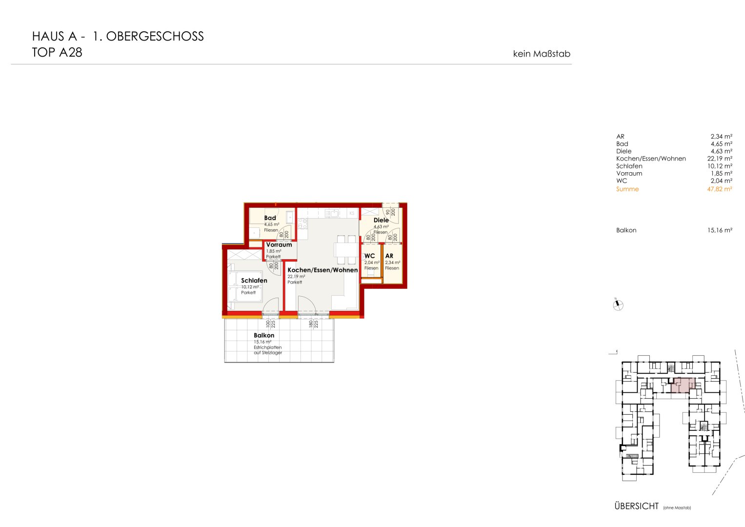Wohnen für Generationen 4 - 73 neue Eigentumswohnungen in Leumühle/Pupping - Top A28