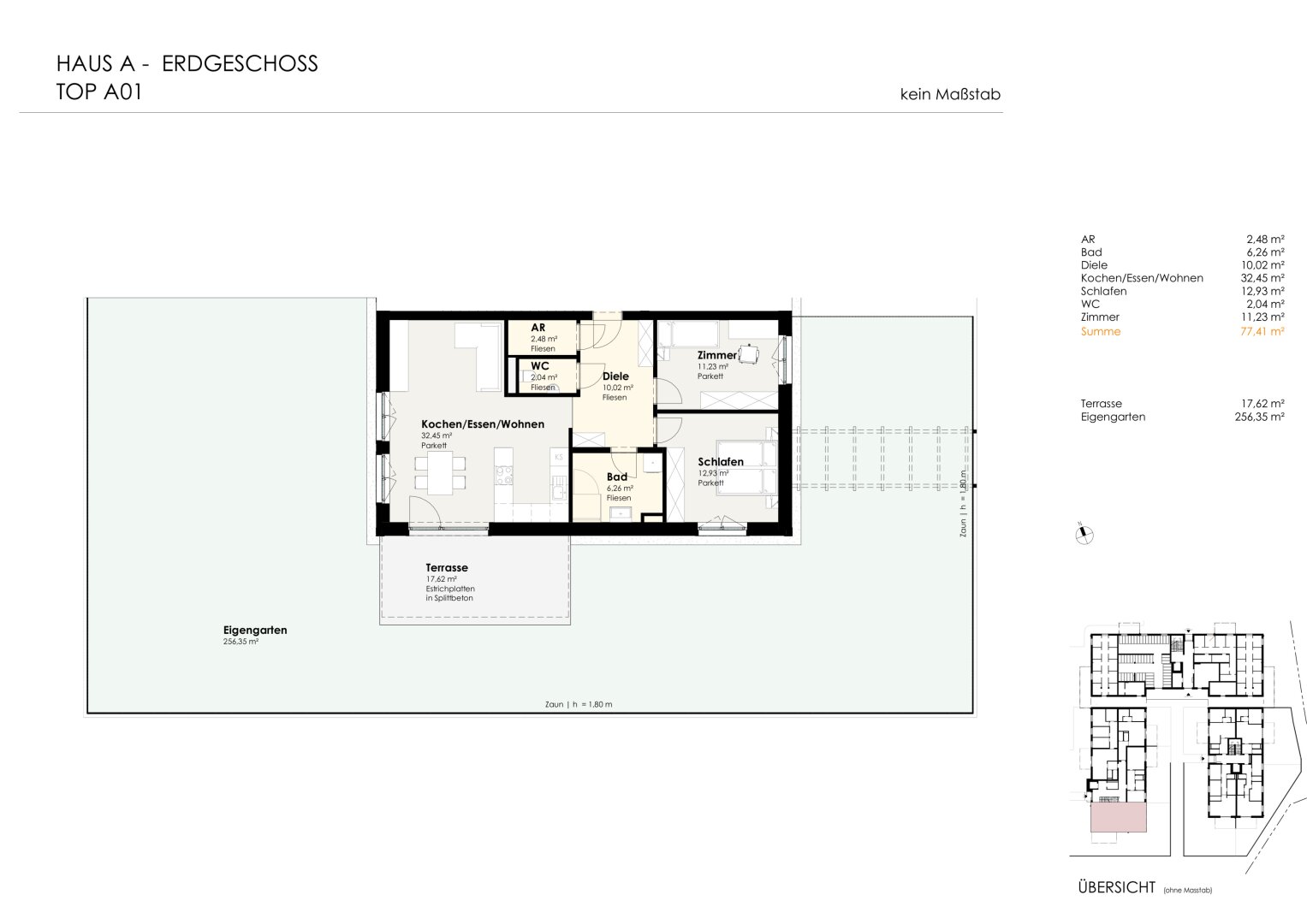 Wohnen für Generationen 4 - 73 neue Eigentumswohnungen in Leumühle/Pupping - Top A01
