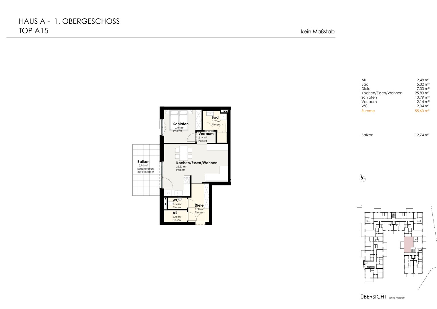 Wohnen für Generationen 4 - 73 neue Eigentumswohnungen in Leumühle/Pupping - Top A15