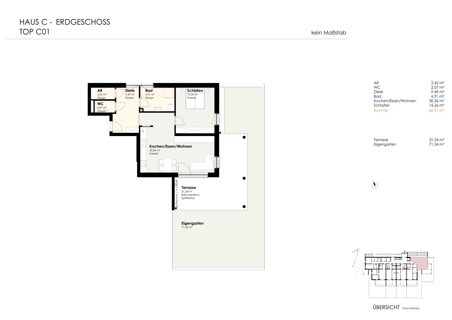 Wohnen für Generationen 4 - 73 neue Eigentumswohnungen in Leumühle/Pupping - Top C01
