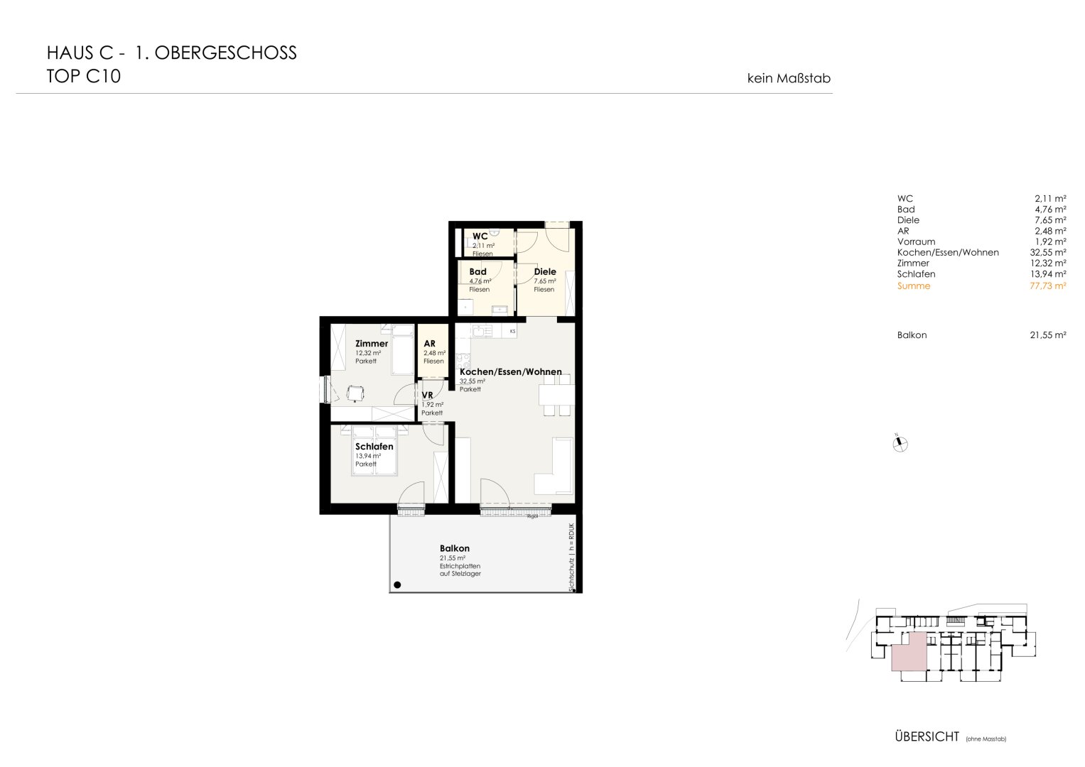 Wohnen für Generationen 4 - 73 neue Eigentumswohnungen in Leumühle/Pupping - Top C10