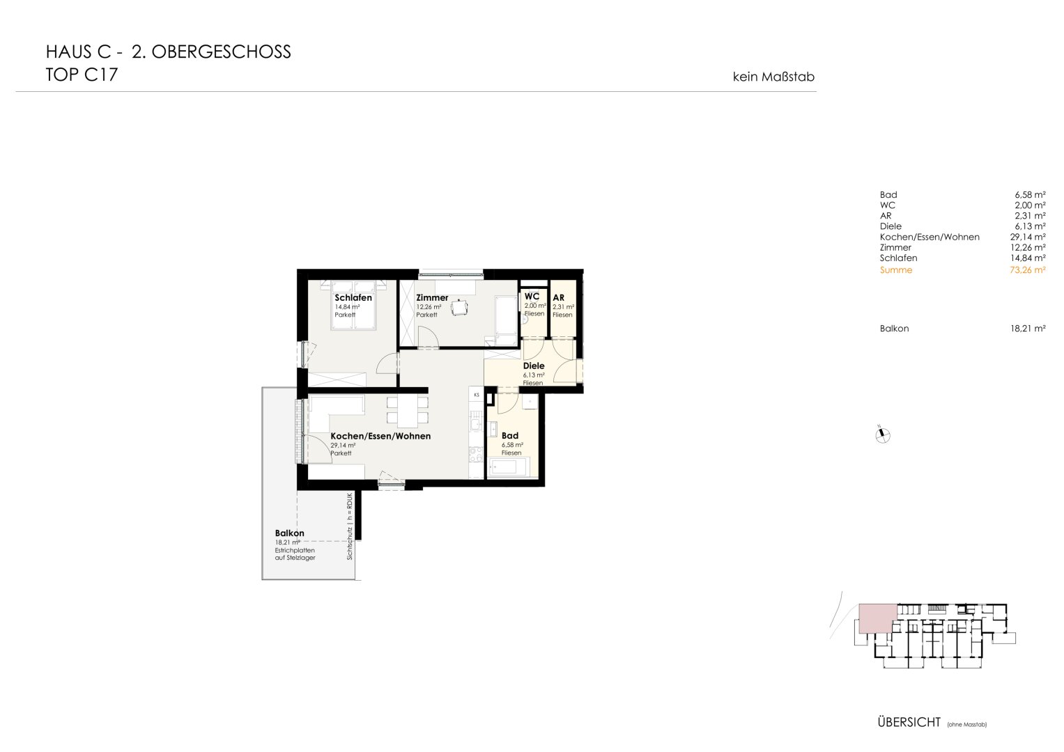 Wohnen für Generationen 4 - 73 neue Eigentumswohnungen in Leumühle/Pupping - Top C17