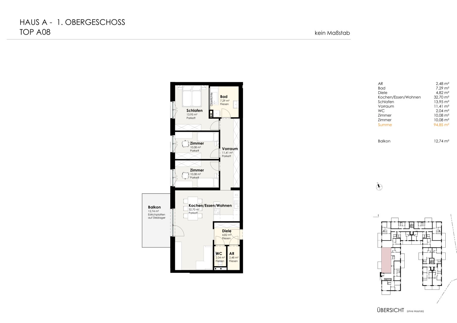 Wohnen für Generationen 4 - 73 neue Eigentumswohnungen in Leumühle/Pupping - Top A08