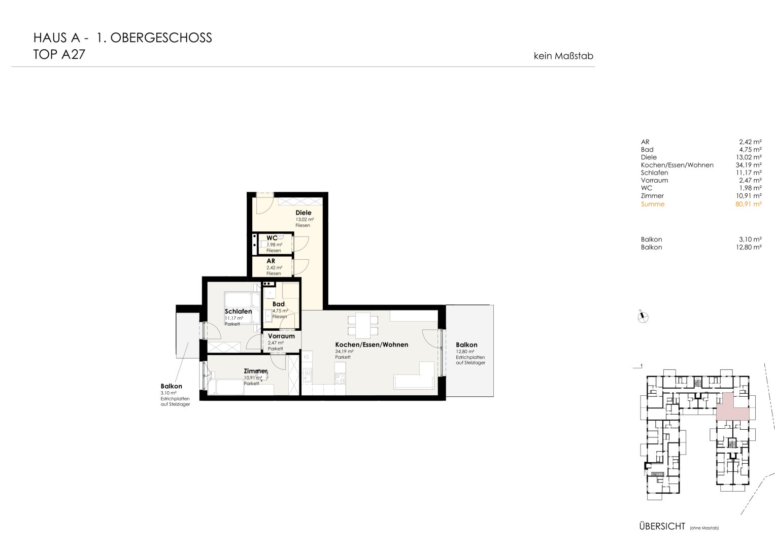 Wohnen für Generationen 4 - 73 neue Eigentumswohnungen in Leumühle/Pupping - Top A27