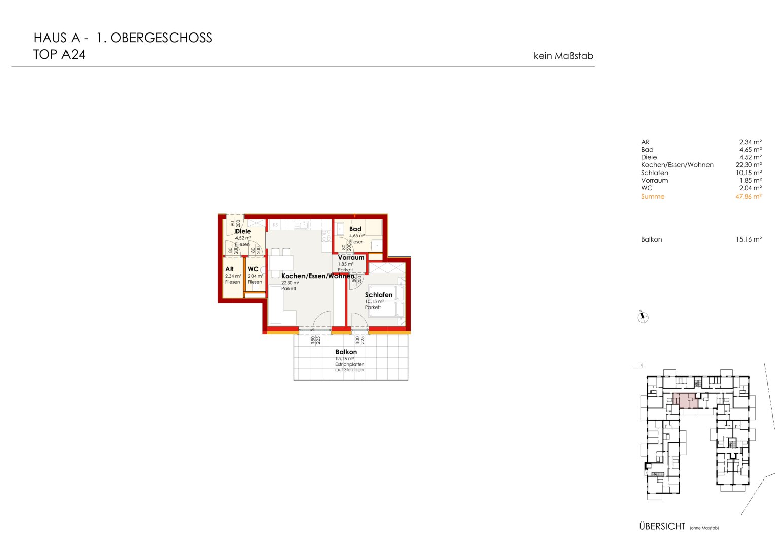 Wohnen für Generationen 4 - 73 neue Eigentumswohnungen in Leumühle/Pupping - Top A24
