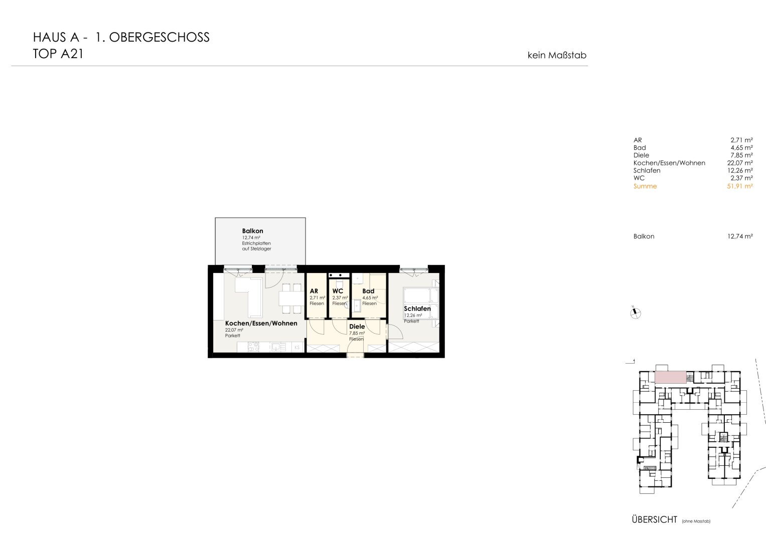 Wohnen für Generationen 4 - 73 neue Eigentumswohnungen in Leumühle/Pupping - Top A21