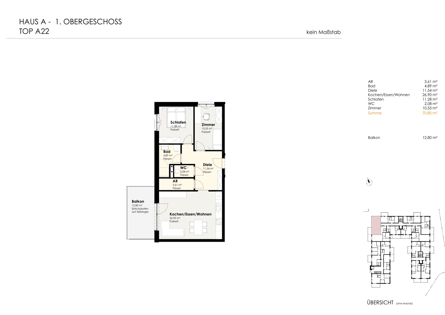 Wohnen für Generationen 4 - 73 neue Eigentumswohnungen in Leumühle/Pupping - Top A22