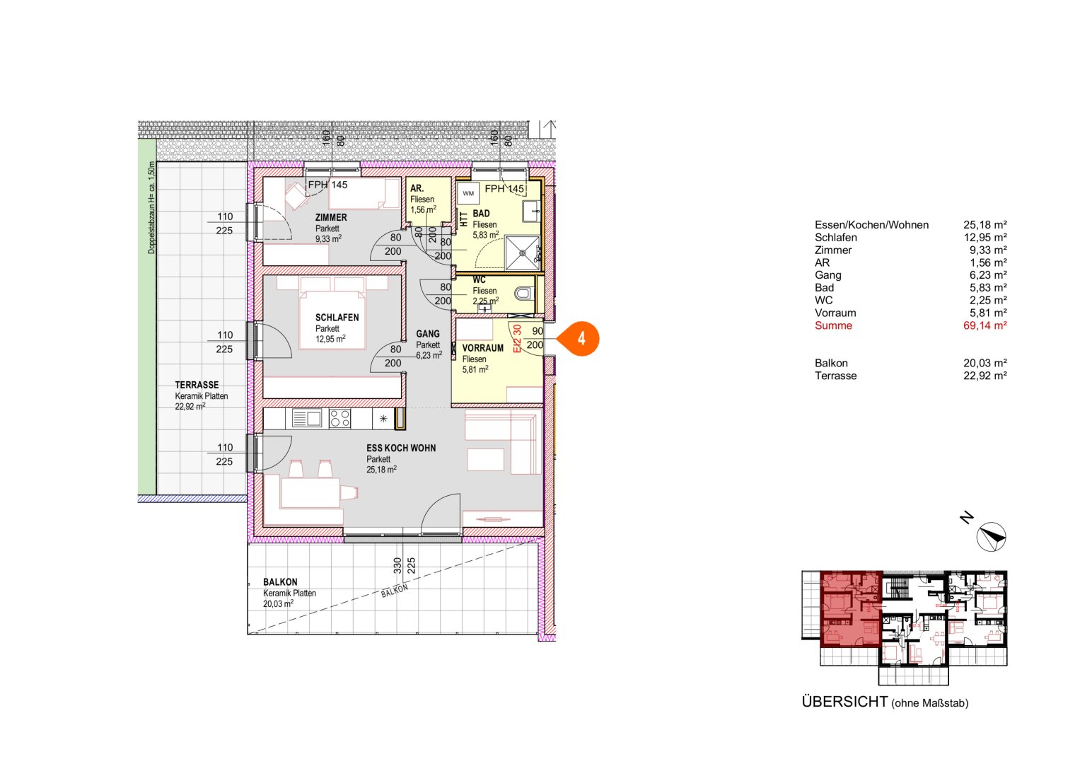 WOHNEN 4712 2.0 - 18 neue Eigentumsewohnungen in Michaelnbach - Top 4 Haus 2