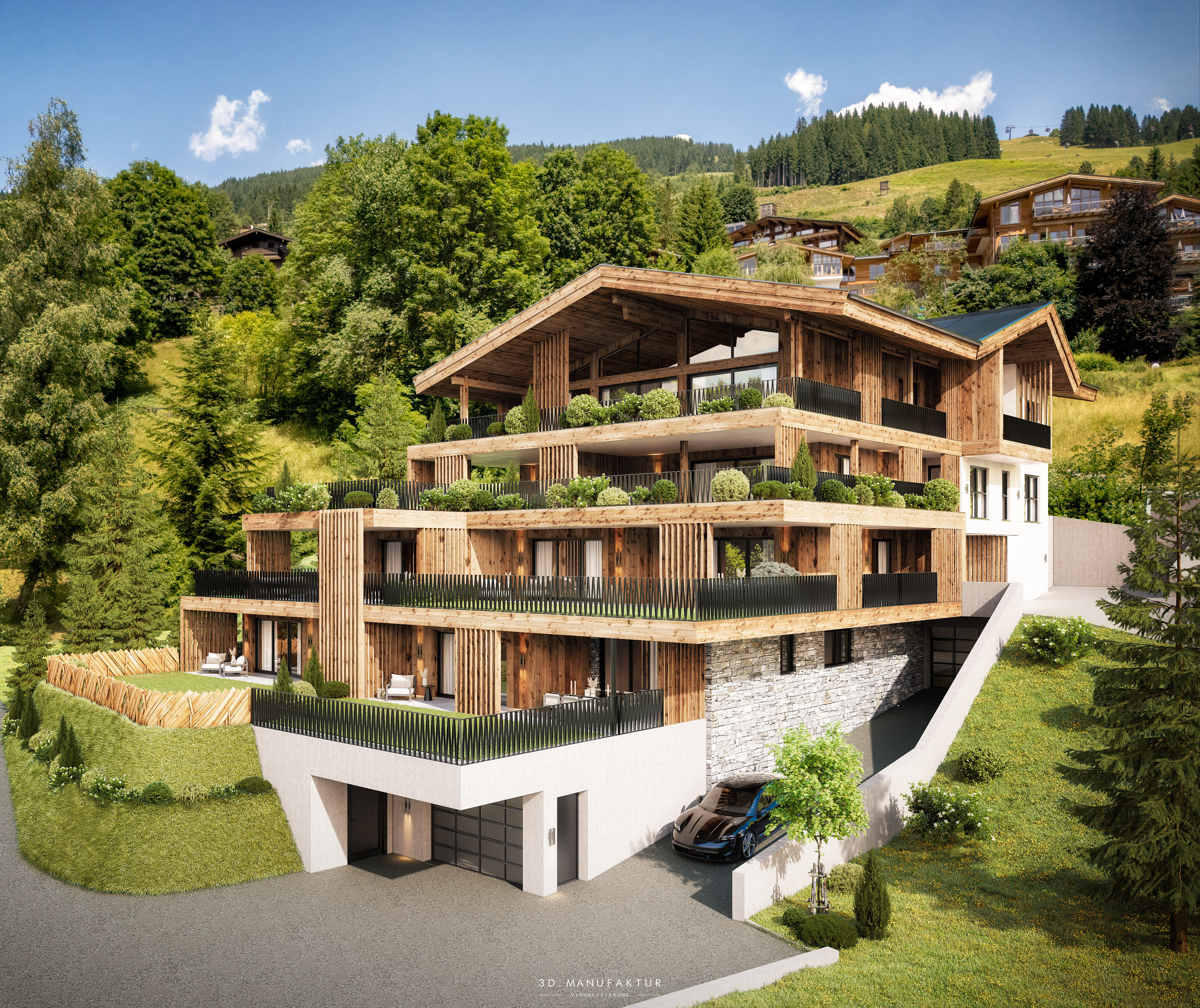 Architekturvisualisierung Kendler Living Exterior C010 Sommer