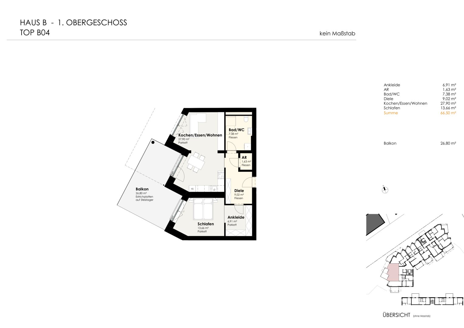 Wohnen für Generationen 4 - 73 neue Eigentumswohnungen in Leumühle/Pupping - Top B04