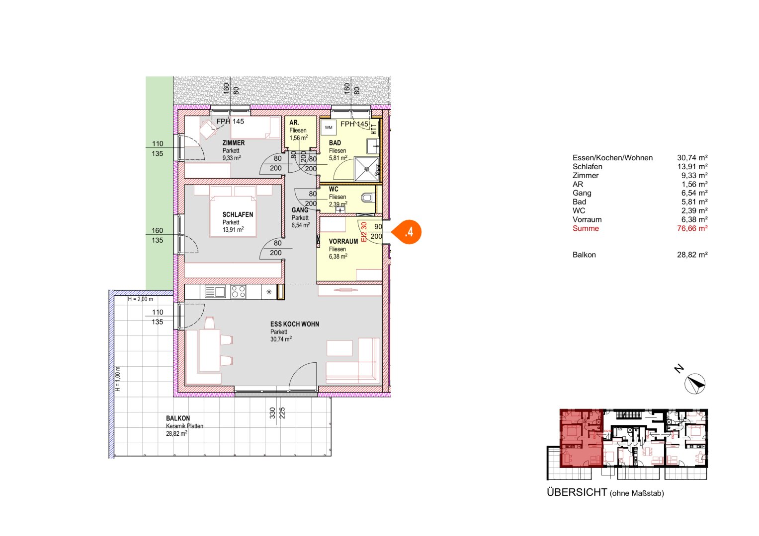 WOHNEN 4712 2.0 - 18 neue Eigentumsewohnungen in Michaelnbach - Top 4 Haus 3