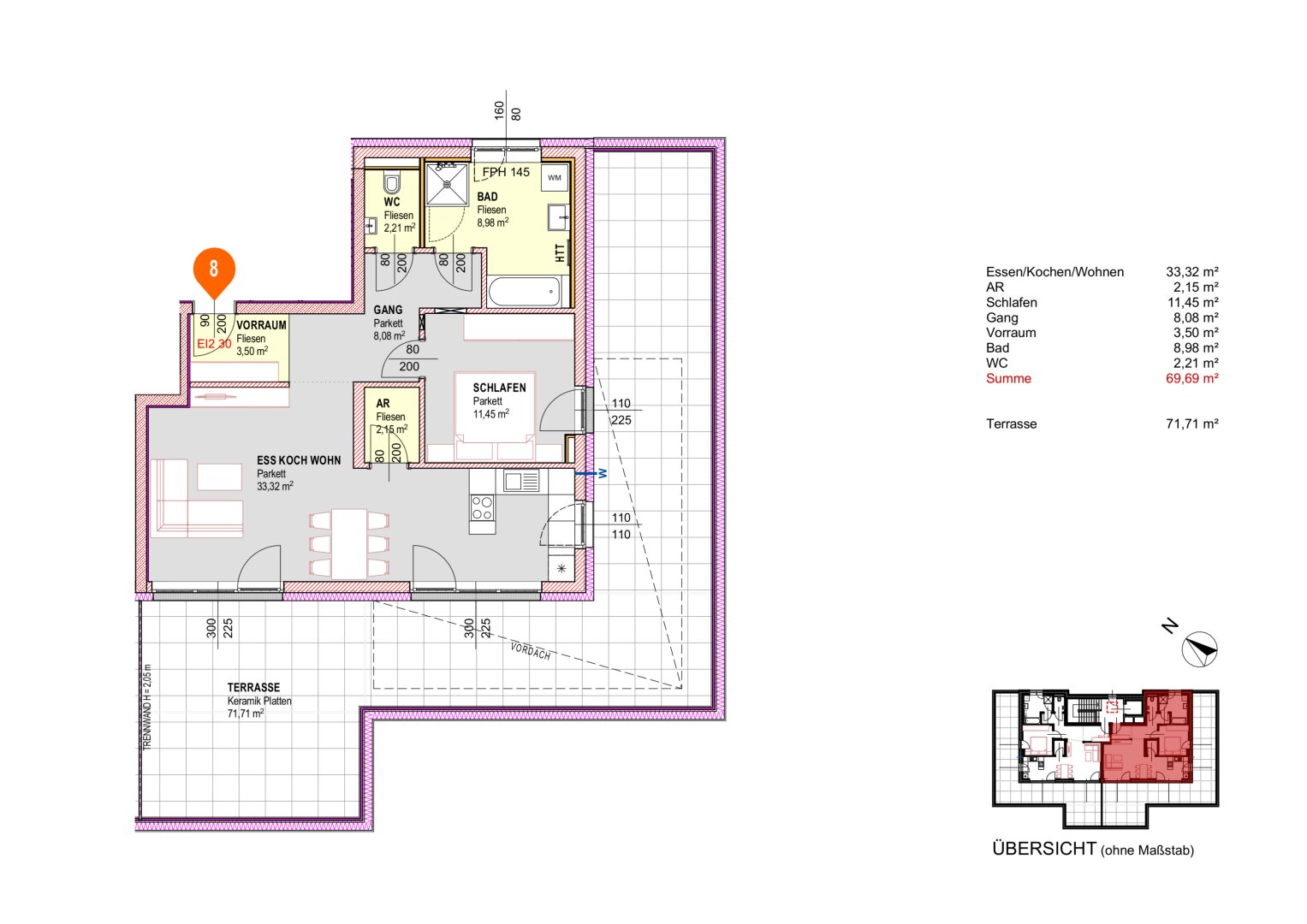 WOHNEN 4712 2.0 - 18 neue Eigentumsewohnungen in Michaelnbach - Top 8 Haus 2