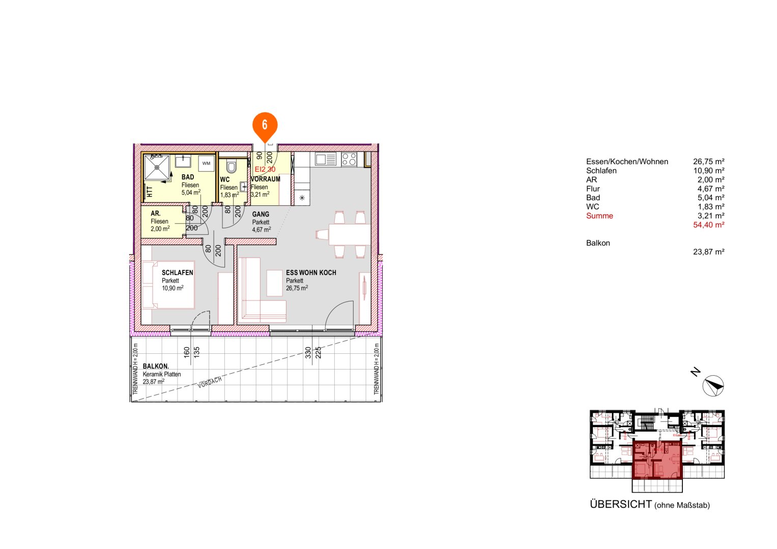 WOHNEN 4712 2.0 - 18 neue Eigentumsewohnungen in Michaelnbach - Top 6 Haus 2