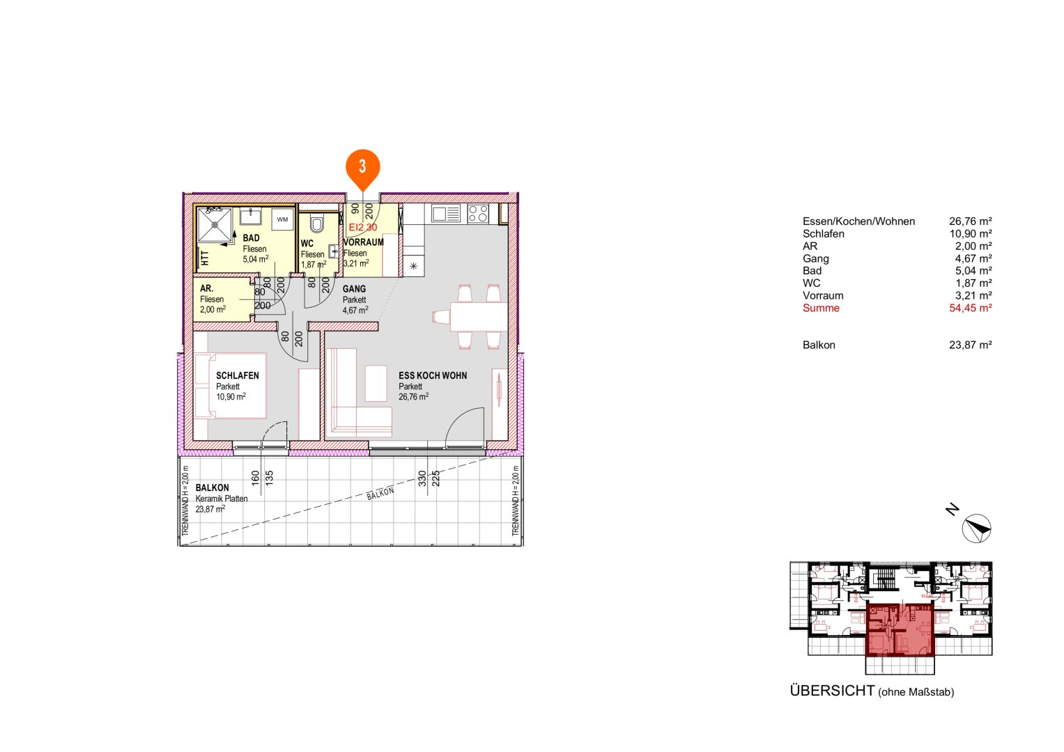 WOHNEN 4712 2.0 - 18 neue Eigentumsewohnungen in Michaelnbach - Top 3 Haus 2