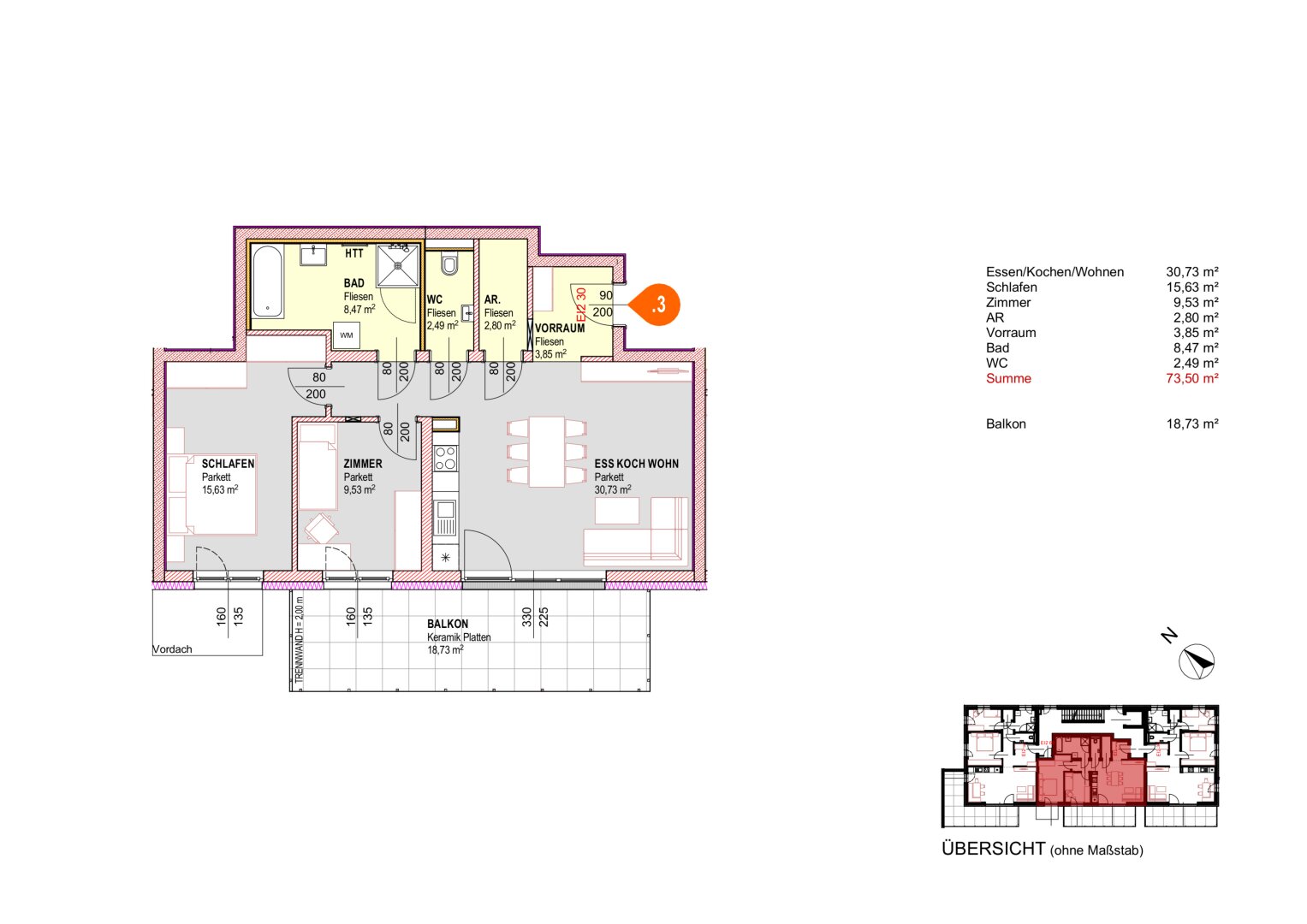 WOHNEN 4712 2.0 - 18 neue Eigentumsewohnungen in Michaelnbach - Top 3 Haus 3